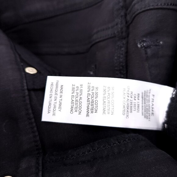 Frame The Alix Faux Leather Jeans Womens Size 26 Skinny Black High Rise - Picture 13 of 14